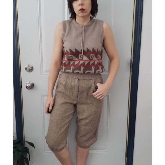 70s Cropped Wool‎ Trousers and Sweater Vest Set
